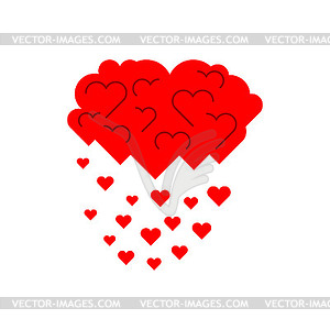 Love cloud. Rain of hearts. Symbol of concept of - vector clip art