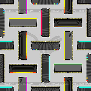 RAM memory card pattern seamless. Random access - vector clipart