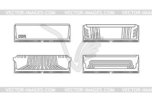 RAM memory card set. Random access memory . Compute - vector image