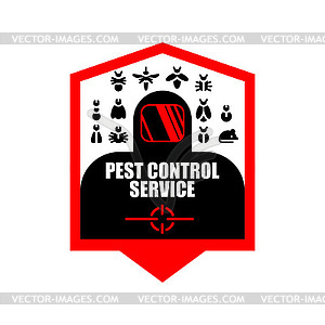 Pest Control Service sign logo. Trapping rodents an - vector image