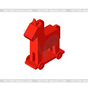 Red Trojan horse virus  - vector clip art
