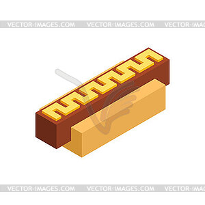 Hot dog isometric . Fast food - vector clip art