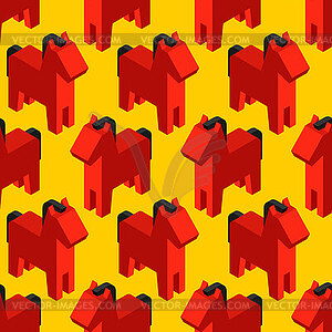 Red horse pattern seamless. equine background - vector image