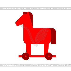 Red Trojan horse virus  - vector image