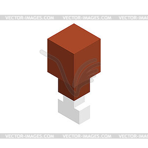 Fried chicken leg isometric . Fast food - vector image