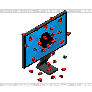 Virus of PC. Concept of Computer infection with - vector clipart