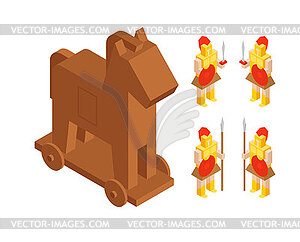 Trojan Horse. Trojan War. Wars of Ancient Greece. - vector clipart