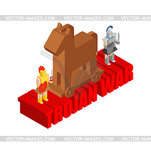 Trojan War. Wars of Ancient Greece. Trojans and - color vector clipart