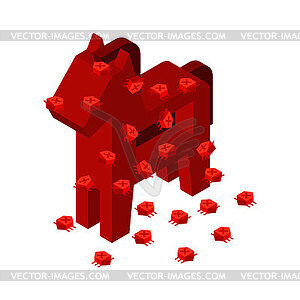 Red Trojan horse virus  - vector clipart