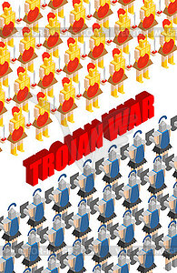 Trojan War. Wars of Ancient Greece. Trojans and - vector clipart