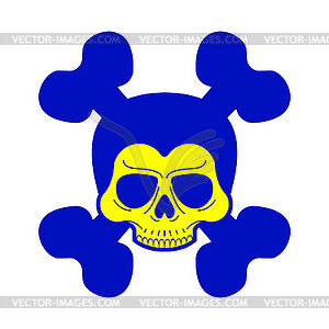 Mouse Skull . Rat Skeleton Head with Ears - color vector clipart