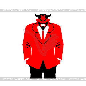 Satan businessman. Demon in suit. Lucifer boss - stock vector clipart