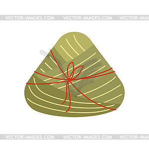Zongzi is Chinese dish of rice with fillings wrappe - vector clipart
