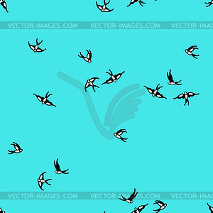 Swallows pattern seamless. Swallow background. - vector clipart