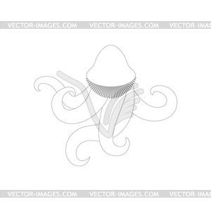 Polypodium hydriforme parasite with tentacles - vector clipart / vector image