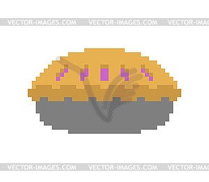 Fruit pie pixel art. 8 bit Blueberry Pie - vector EPS clipart