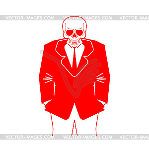 Skeleton businessman. Death in business suit. - vector clip art