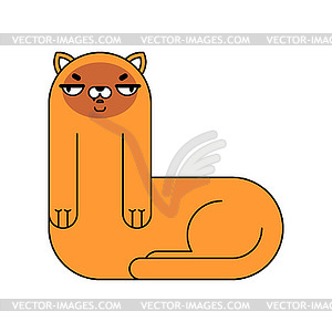 Wavy Cat. Crooked Pet - vector image