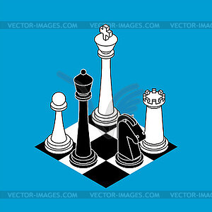 Chess game sign for chess club. Concept symbol of - vector image