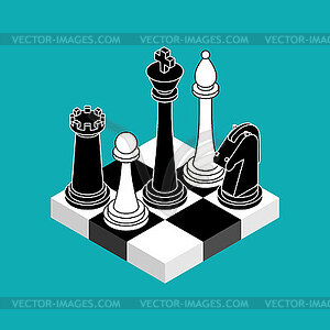 Chess game sign for chess club. Concept symbol of - vector clip art