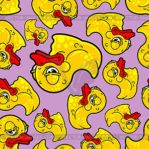 Old rubber duck with wrinkles pattern seamless. - vector image