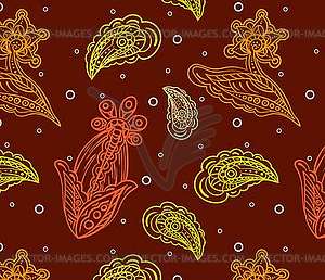 Seamless pattern with multicolored detailed indian - vector clip art