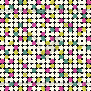 Seamless pattern with pink, yellow and green circles - vector clipart