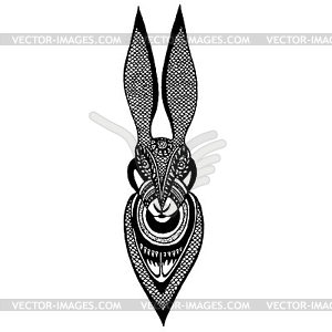 Black delicate hare - vector image