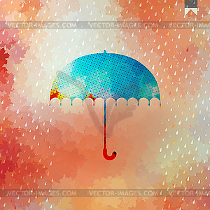 Umbrella and rain drops. EPS 10 - vector clip art