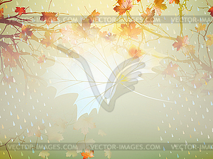 Autumnal maple leaf made of triangles. EPS 10 - color vector clipart