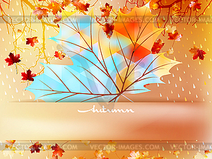 Autumn leave made of triangles. EPS 10 - vector clipart