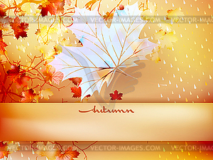 Autumn leave made of triangles. EPS 10 - vector image