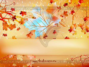 Autumn leave made of triangles. EPS 10 - vector clip art