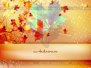 Autumn leave made of triangles. EPS 10 - vector clipart