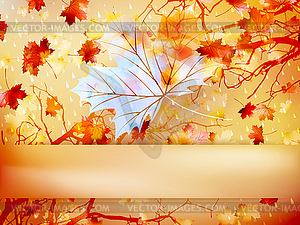 Autumn leave made of triangles. EPS 10 - vector image