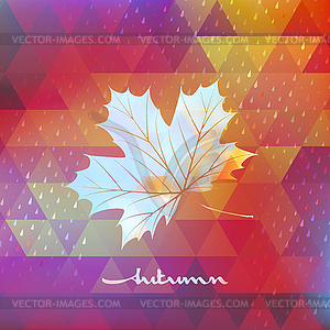 Geometric background card with maple leaf. EPS 10 - vector clipart
