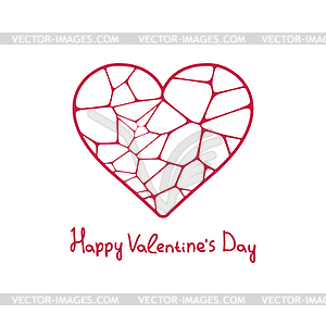 Graphic beautiful geometric heart. EPS 10 - vector image