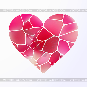 Red heart on light purple. EPS 10 - vector clipart