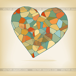 Retro heart made of color form. + EPS10 - vector clip art