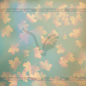 Grunge sky with autumn leaves. EPS 10 - vector clip art