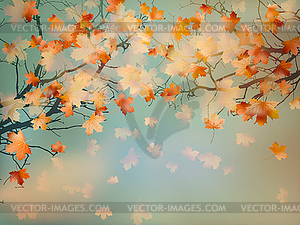 Abstract autumn yellow leaves background. EPS 10 - vector image