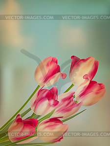 Old paper background with tulips. EPS 10 - vector image