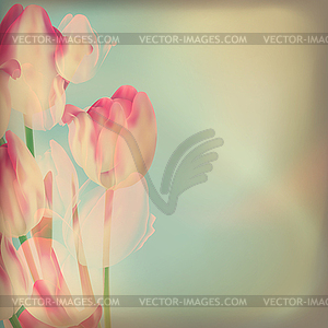 Invitation with abstract tulips. EPS 10 - vector clip art