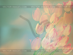 Greeting card with tulips. EPS 10 - royalty-free vector clipart