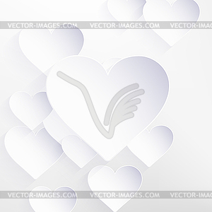 Valentines Day with paper heart shape. EPS 10 - vector clip art