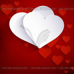 Heart of paper Valentines day. EPS 10 - vector image