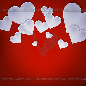 Valentine background with hearts on red. EPS 10 - vector clip art