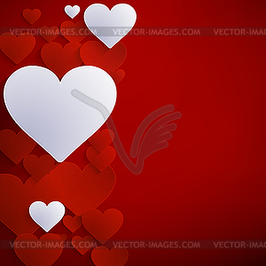 Red Heart Paper Sticker With Shadow. EPS 10 - vector clip art