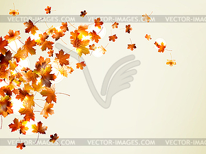 Flying autumn leaves background. EPS 10 - vector image