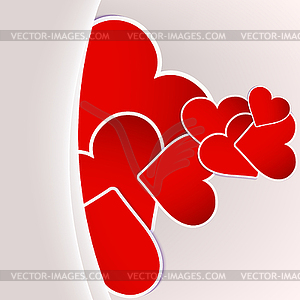 Blank card with paper red hearts. EPS 10 - vector clipart